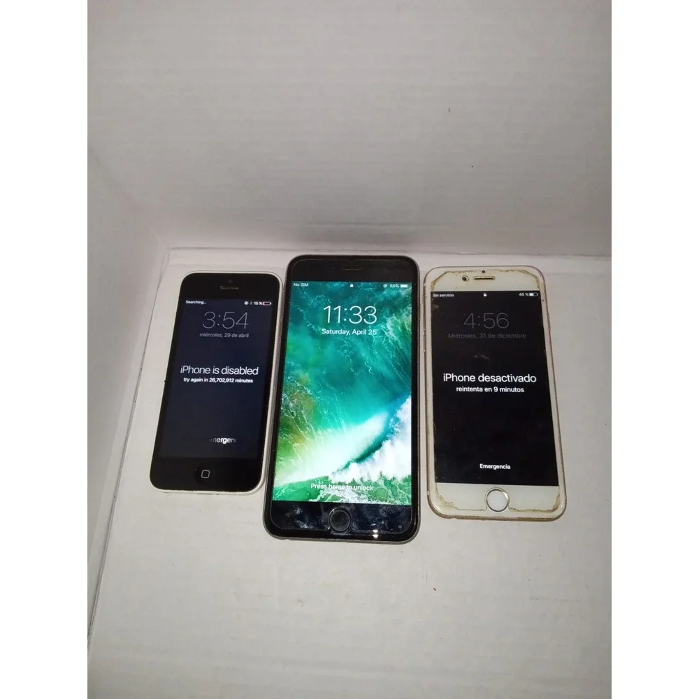 Lot Of 3 Apple iPhones - Mixed Models Conditions Locked AS IS PARTS ONLY